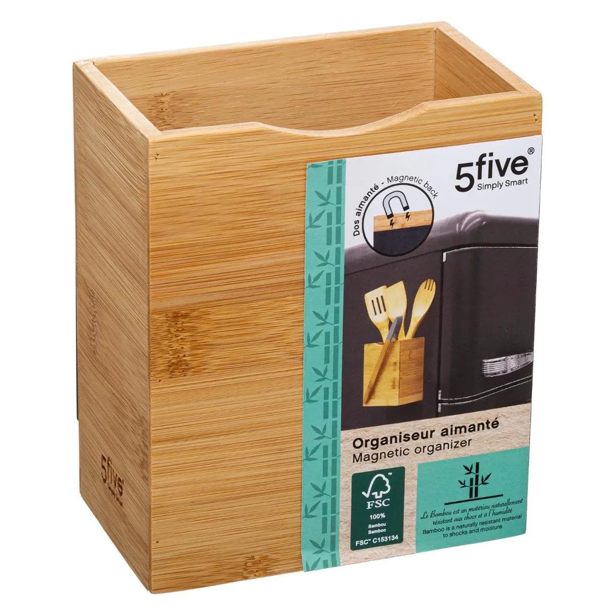 Voir la diapositive 3 : FIVE Organiseur aimanté  bambou  15cm naturel