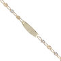 Voir la diapositive 1 : L'ATELIER D'AZUR Bracelet Enfant Or Bicolore - Jaune et Blanc - Gourmette - Maille Grain de Café - Gravure Offerte