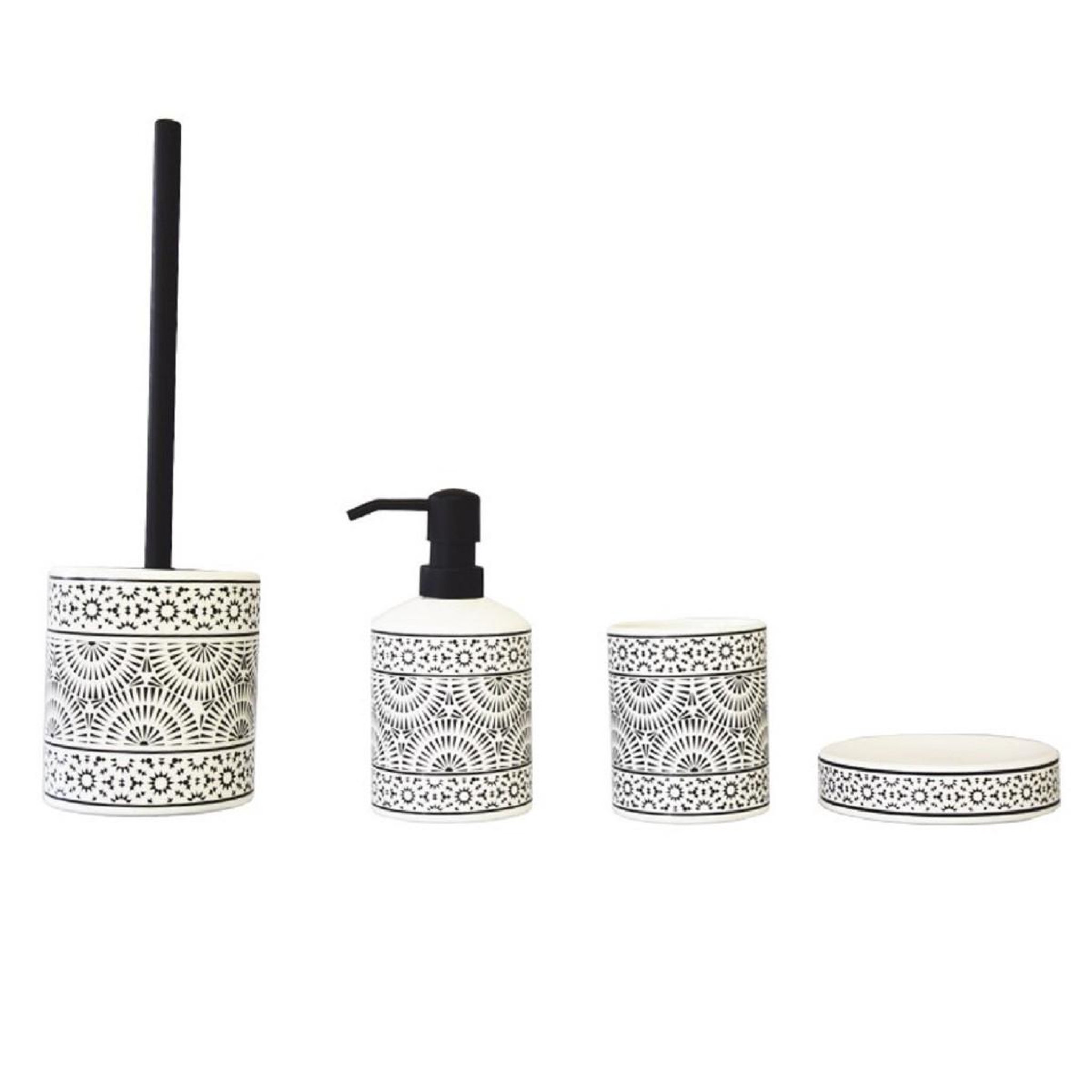 Voir la diapositive 3 : GUY LEVASSEUR Distributeur de savon ethnique en porcelaine tribu