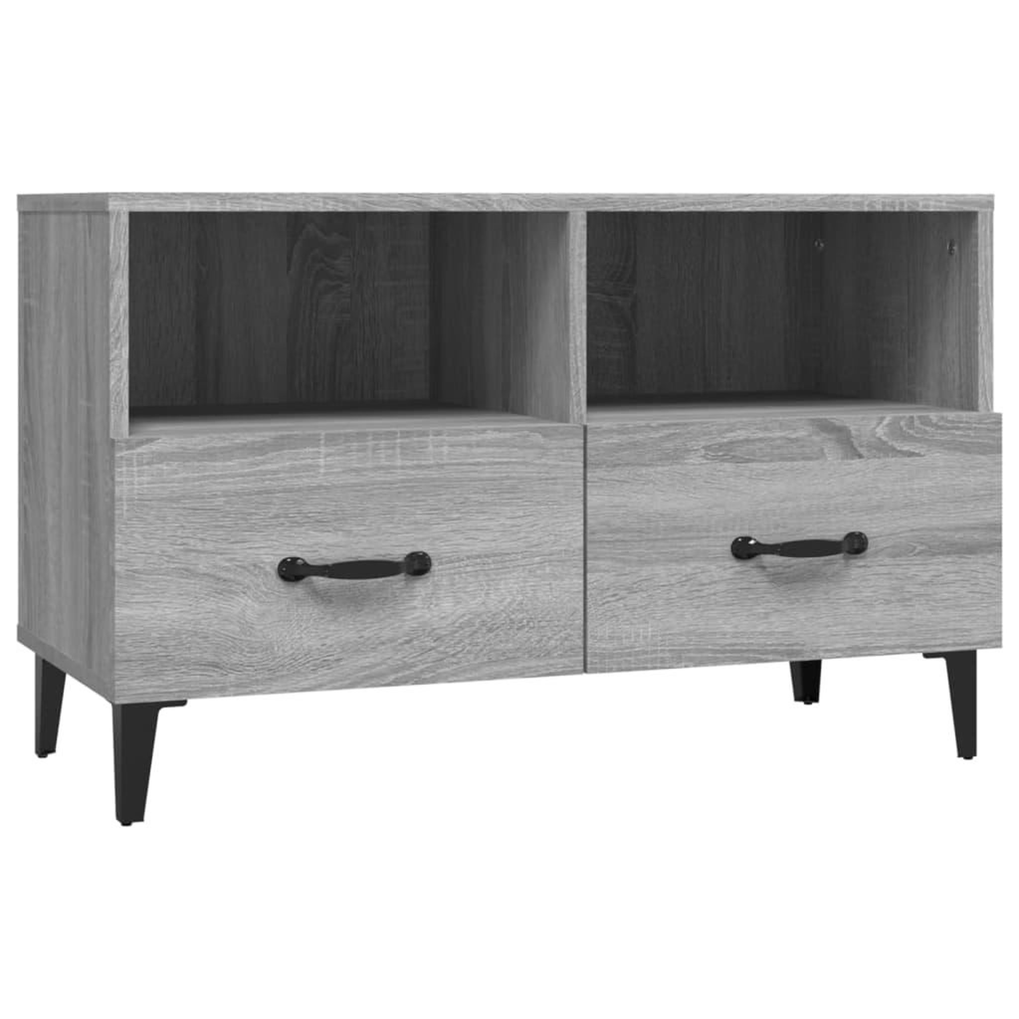 Voir la diapositive 2 : VIDAXL Meuble TV Sonoma gris 80x36x50 cm Bois d'ingenierie