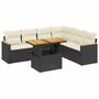 Voir la diapositive 2 : VIDAXL Salon de jardin 7 pcs avec coussins noir resine tressee