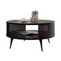 Voir la diapositive 2 : BEST MOBILIER Forini - table basse ronde - noir - 1 niche - 75 cm