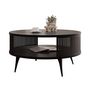 Voir la diapositive 2 : BEST MOBILIER Forini - table basse ronde - noir - 75 cm