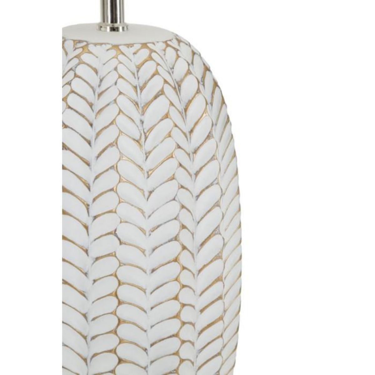 Paris Prix Lampe à Poser en Résine  Leaf  65cm Blanc