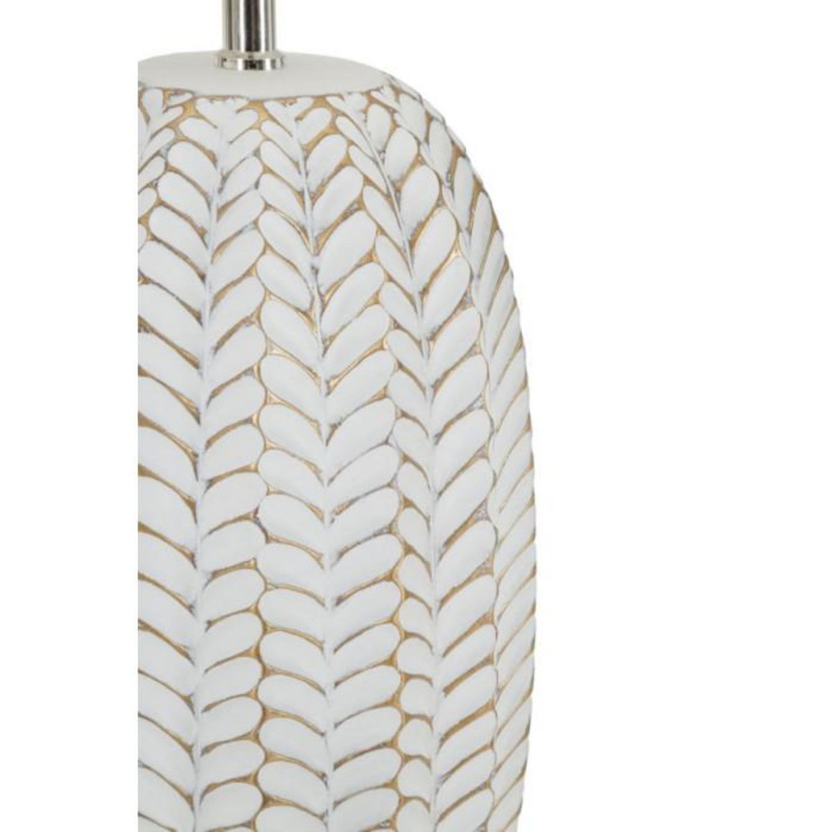 Paris Prix Lampe à Poser en Résine  Leaf  65cm Blanc