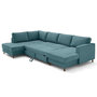 Voir la diapositive 2 : LISA DESIGN Jake - canapé panoramique d'angle gauche 7 places convertible avec coffre en tissu velours relief