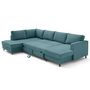 Voir la diapositive 2 : LISA DESIGN Jake - canapé panoramique d'angle gauche 7 places convertible avec coffre en tissu velours relief