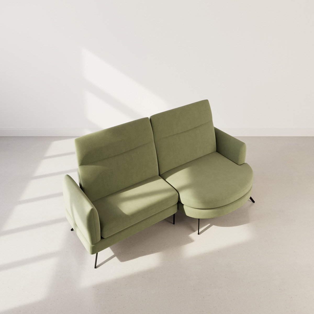 LISA DESIGN Terry - canapé d'angle droit 4 places avec têtières réglables en tissu texturé