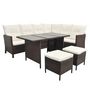 Voir la diapositive 3 : VIDAXL Salon de jardin 4 pcs avec coussins Resine tressee Marron