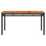 Voir la diapositive 4 : VIDAXL Table de jardin noir 140x80x75 cm résine tressée et bois acacia