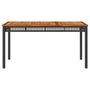 Voir la diapositive 4 : VIDAXL Table de jardin noir 140x80x75 cm résine tressée et bois acacia