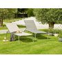 Voir la diapositive 1 : GARDENSTAR Bain de soleil XXL - Textilène et acier - 200x76x40cm - Gris 