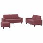 Voir la diapositive 2 : VIDAXL Ensemble de canapes 3 pcs rouge bordeaux tissu