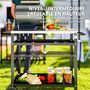 Voir la diapositive 5 : OUTSUNNY Desserte extérieure - desserte de jardin - 2 étagères, tablette condiments plateau acier inox. housse