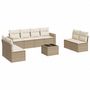 Voir la diapositive 2 : VIDAXL Salon de jardin avec coussins 9 pcs beige resine tressee