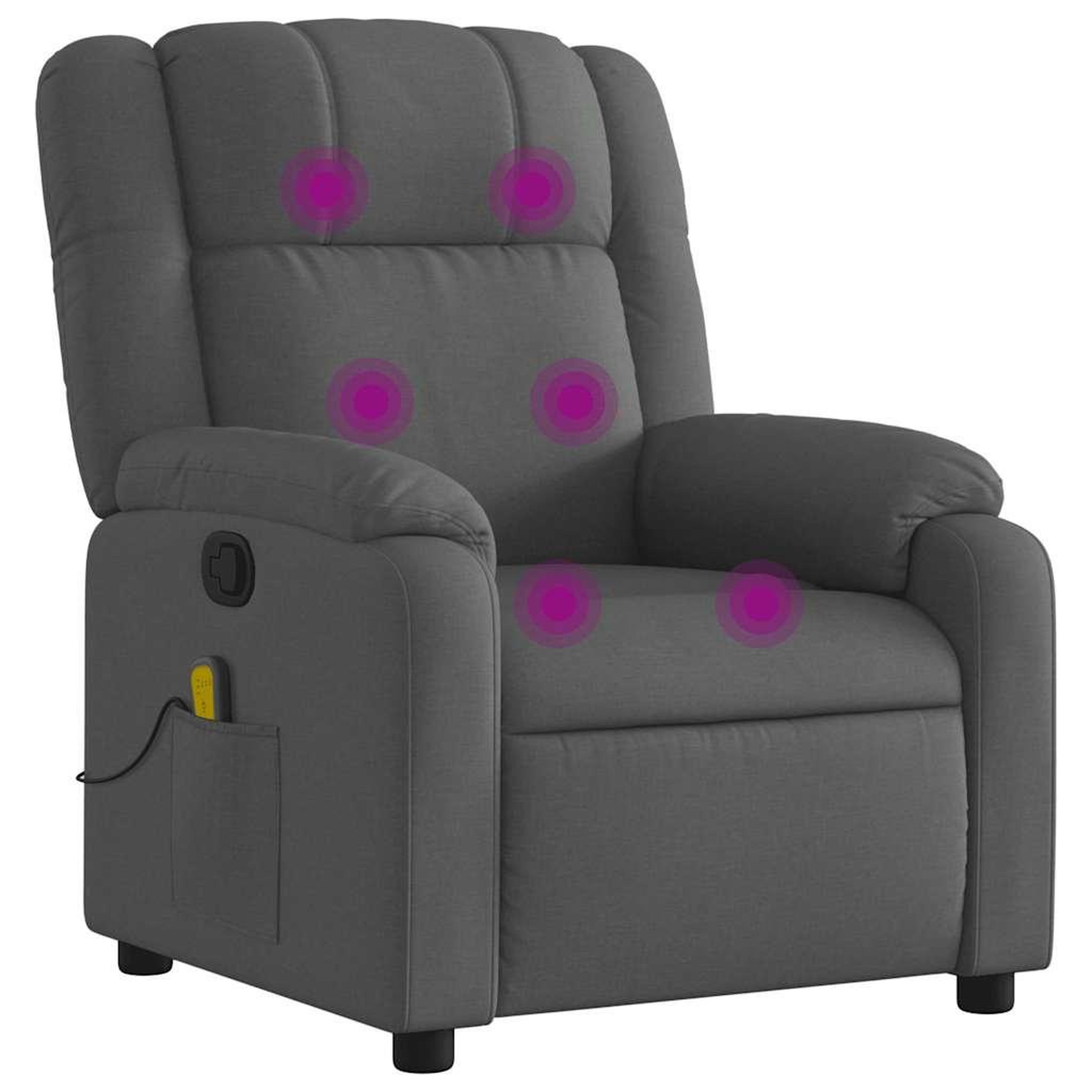 Voir la diapositive 2 : VIDAXL Fauteuil de massage inclinable Gris fonce Tissu
