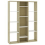 Voir la diapositive 2 : VIDAXL Cloison de separation Blanc/chene Sonoma 100x24x140cm Agglomere