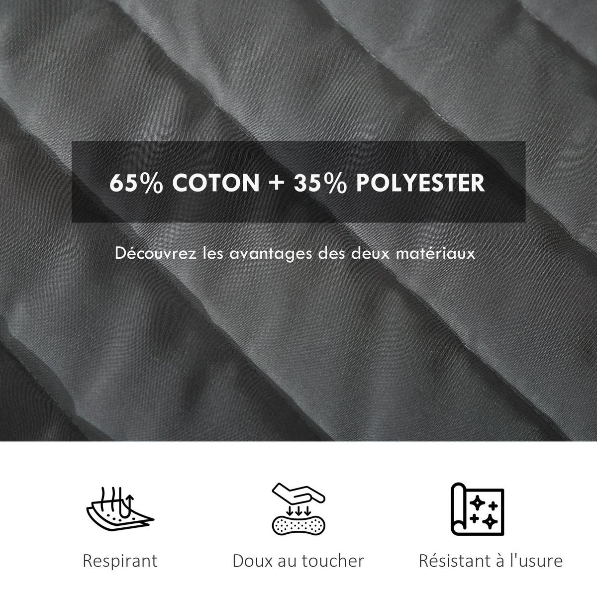 OUTSUNNY Hamac sur pied 1 place grand confort - tétière, toile matelassé - acier gris foncé