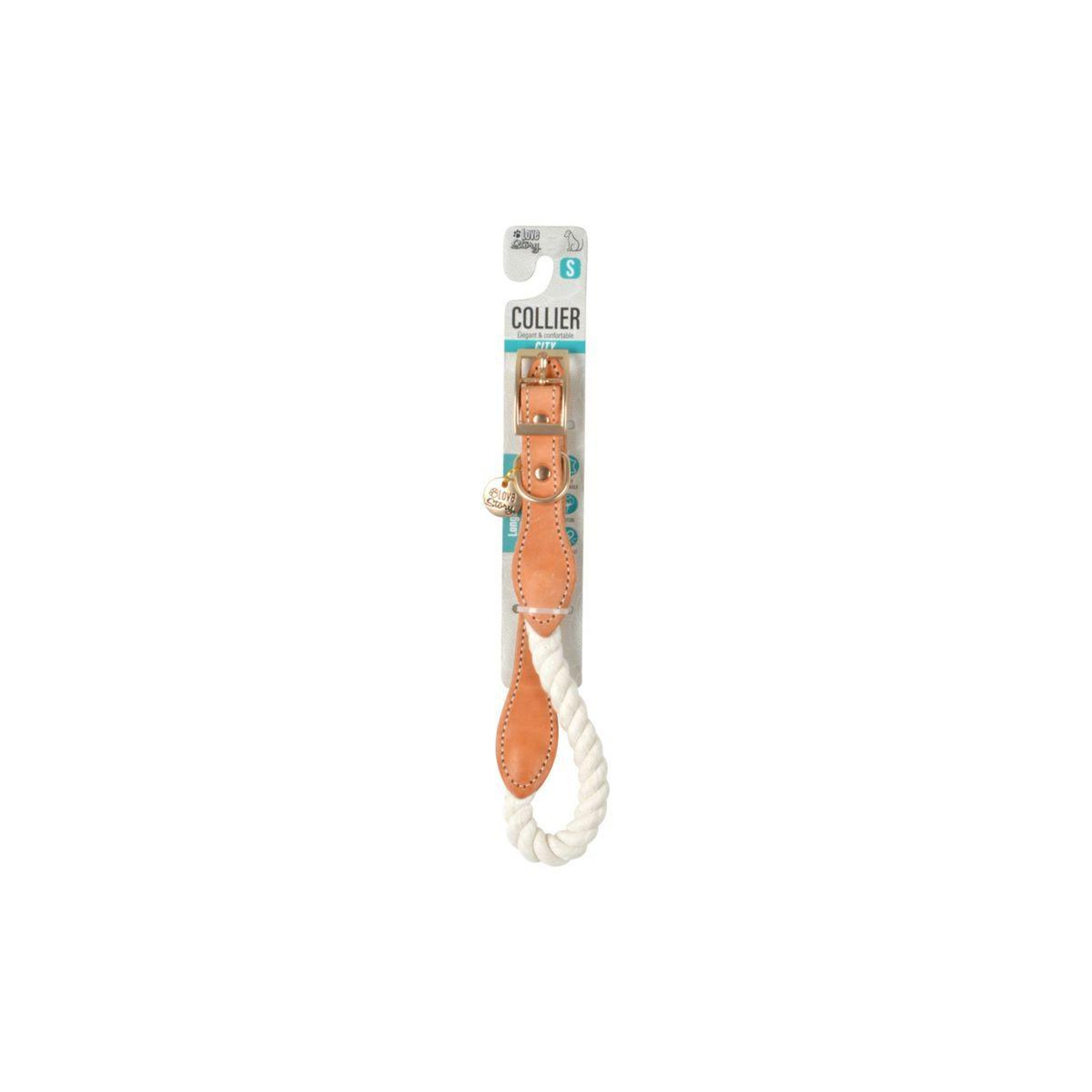Voir la diapositive 4 : LOVE STORY Collier Pour Chien Réglable  City  43cm Écru