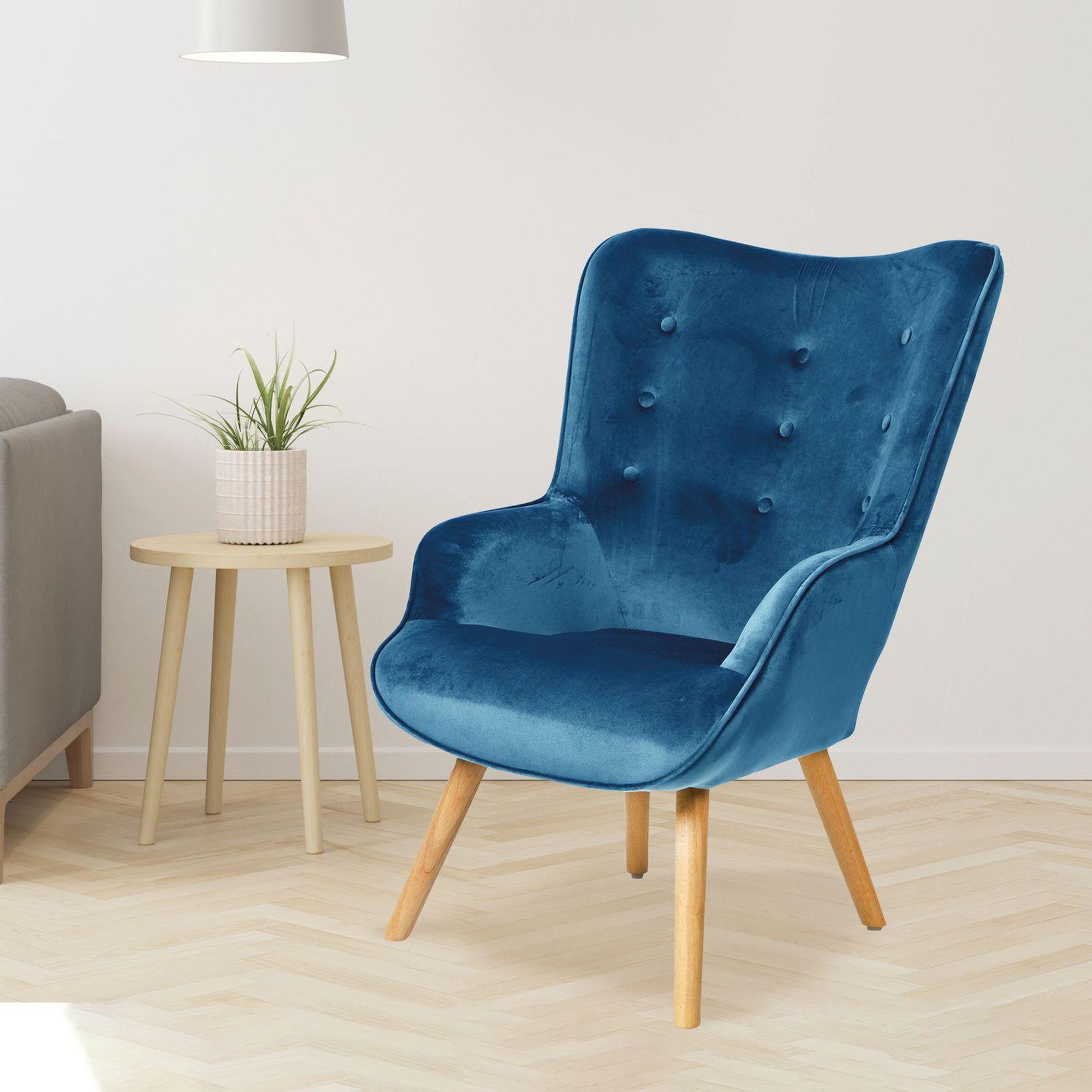 Voir la diapositive 2 : TOILINUX Fauteuil Noor avec pieds en bois