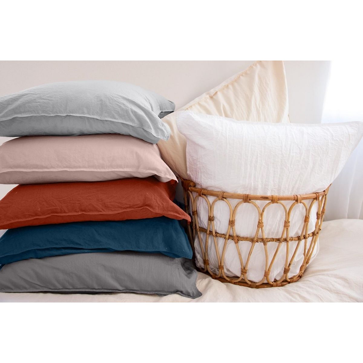 Home collection Parure microfibre lavee 240x220cm beige sable