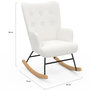 Voir la diapositive 5 : ID MARKET Fauteuil scandinave IVAR en tissu à bascule bouclette blanc
