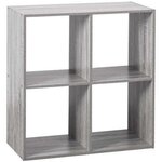 Etagère de rangement 4 cases Mix n' modul. Coloris disponibles : Gris, Blanc