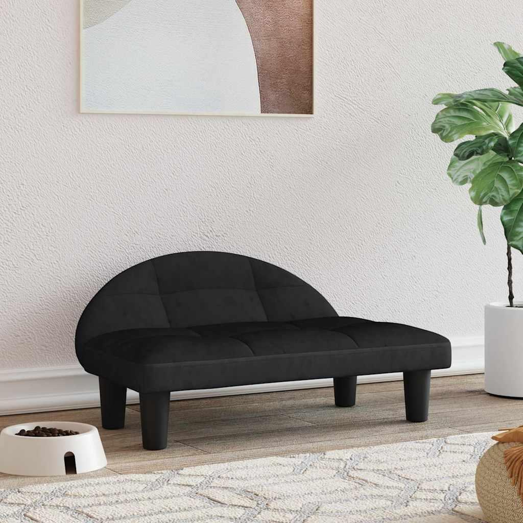 VIDAXL Lit pour chien noir 70x52x30 cm velours