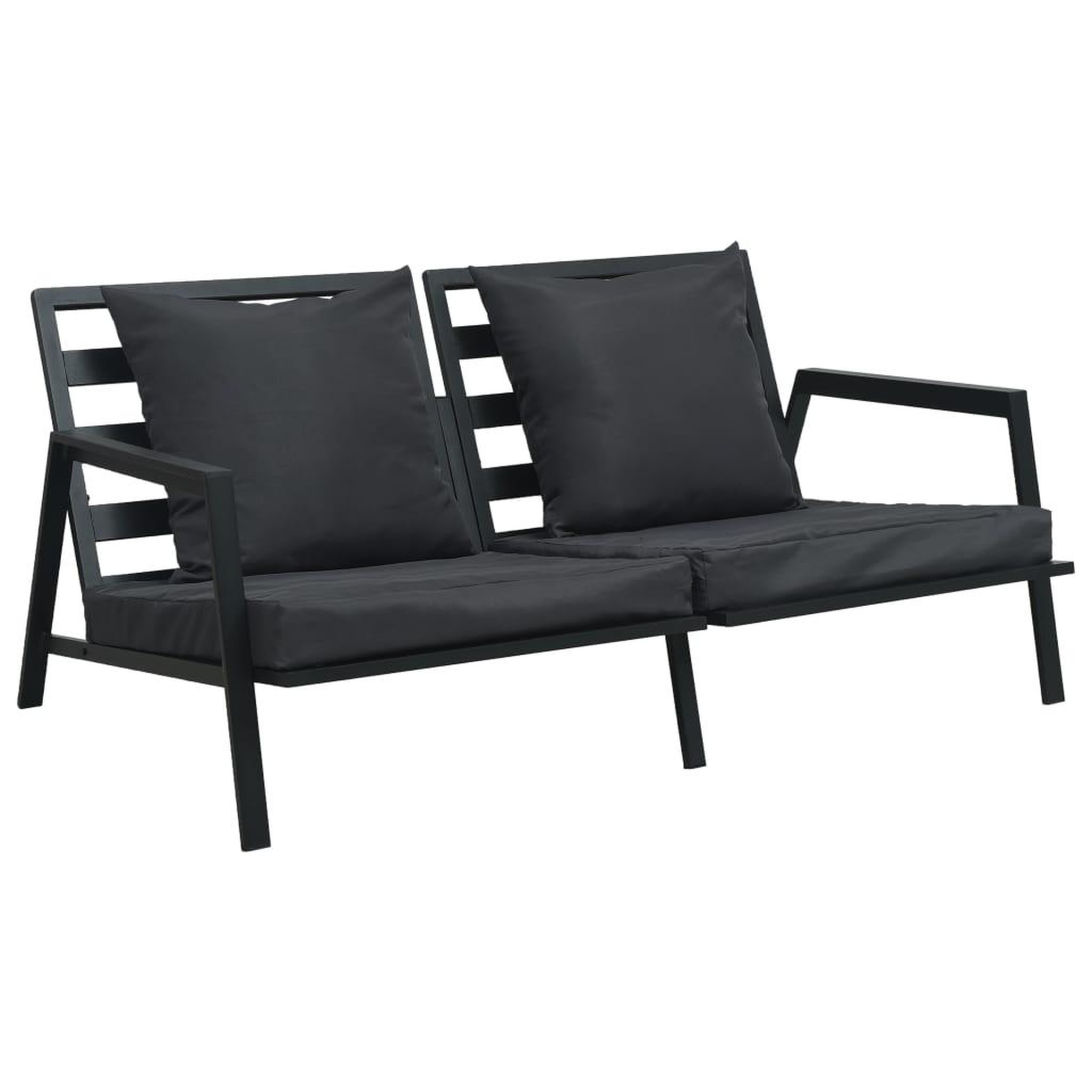 Voir la diapositive 2 : VIDAXL Salon de jardin 4 pcs avec coussins aluminium gris fonce