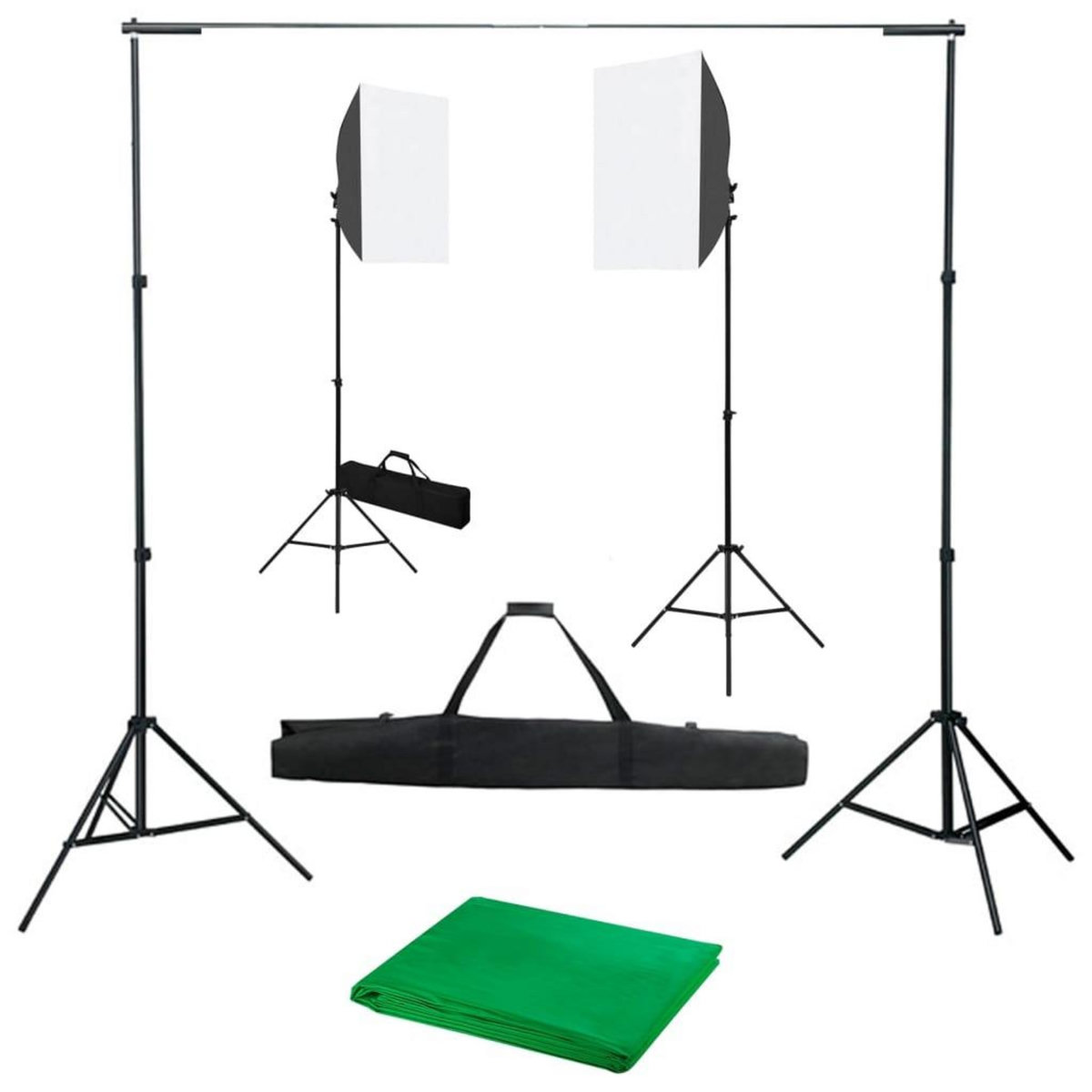 VIDAXL Kit de studio photo avec boîtes a lumiere et toile de fond