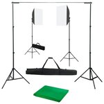 VIDAXL Kit de studio photo avec boîtes a lumiere et toile de fond
