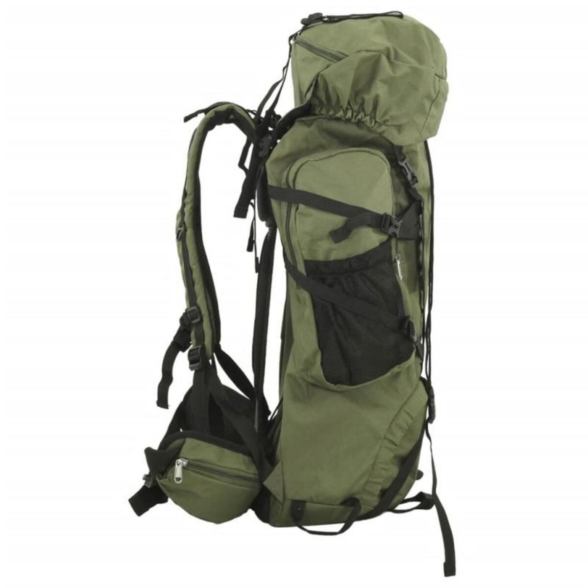 VIDAXL Sac à dos de randonnée vert armée 60 L tissu oxford