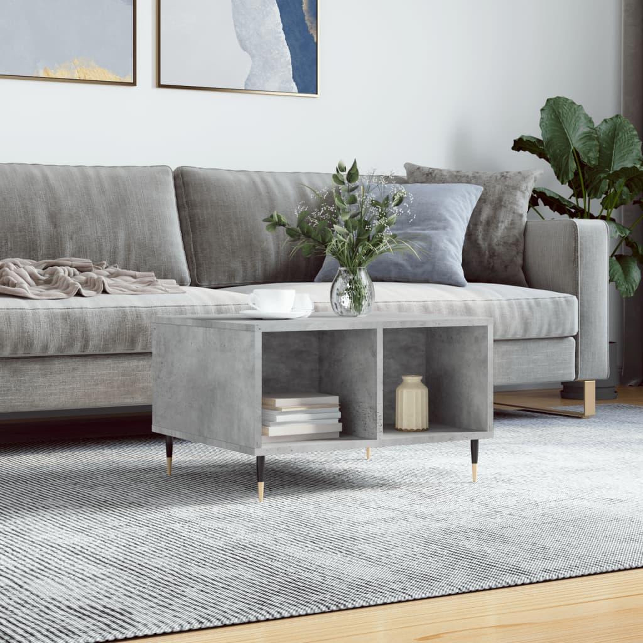 VIDAXL Table basse Gris beton 60x50x36,5 cm Bois d'ingenierie