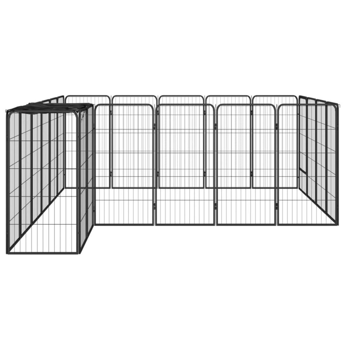 VIDAXL Parc pour chien 22panneaux Noir 50x100cm Acier enduit de poudre