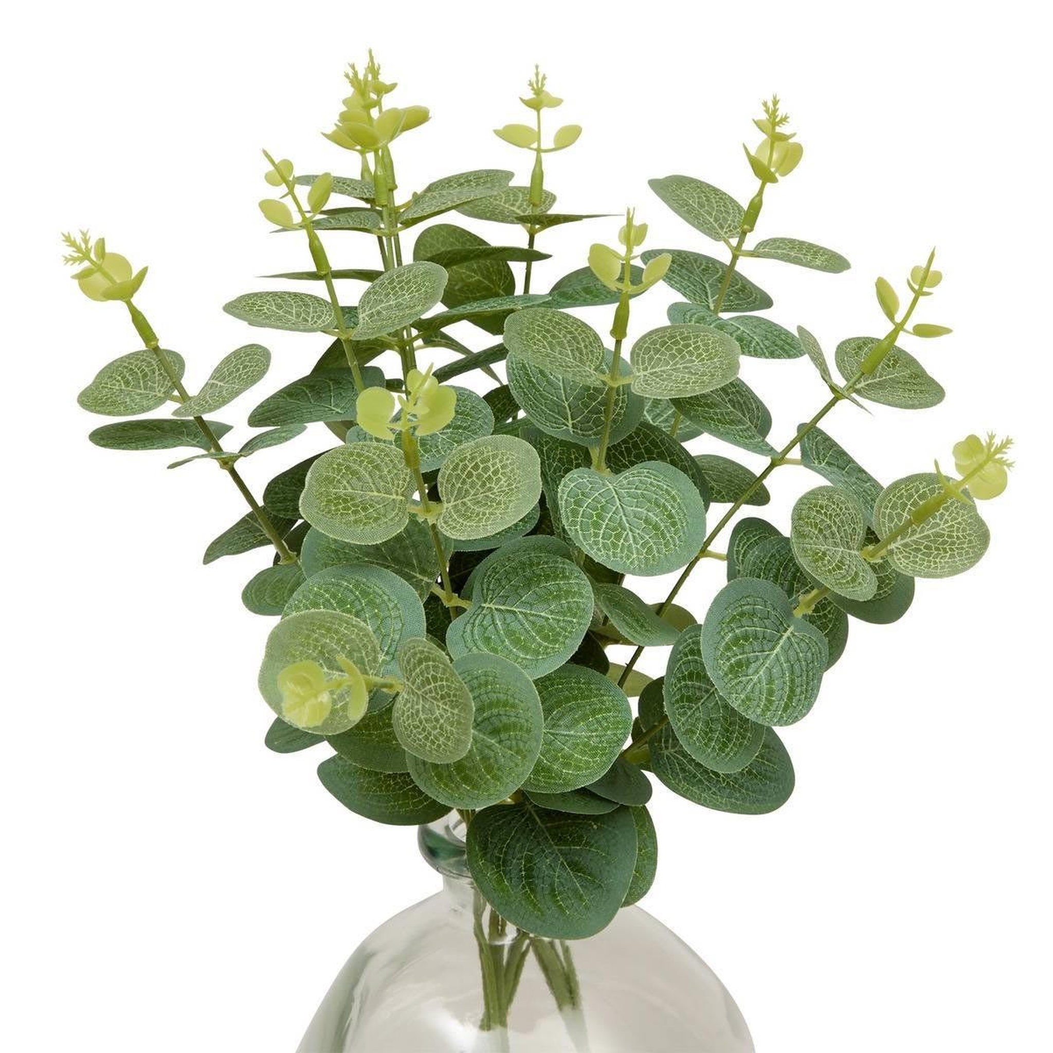 Voir la diapositive 2 : ATMOSPHERA Composition eucalyptus artificiel & vase  urice  35cm vert