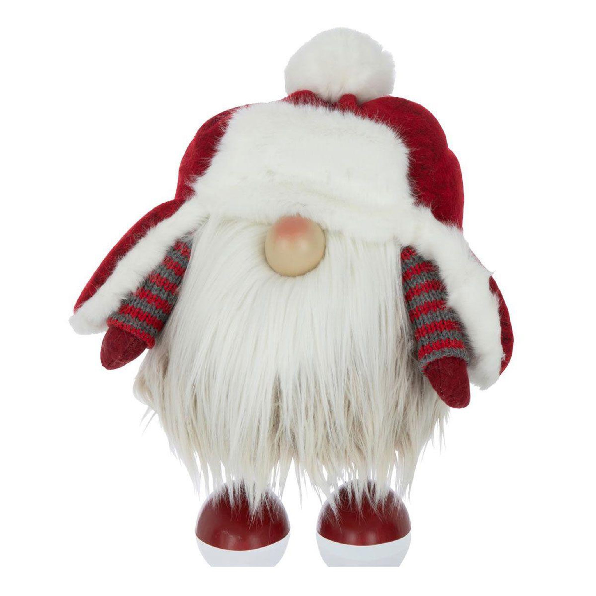 Voir la diapositive 1 : J-LINE Statuette déco père noël  bonnet  38cm rouge