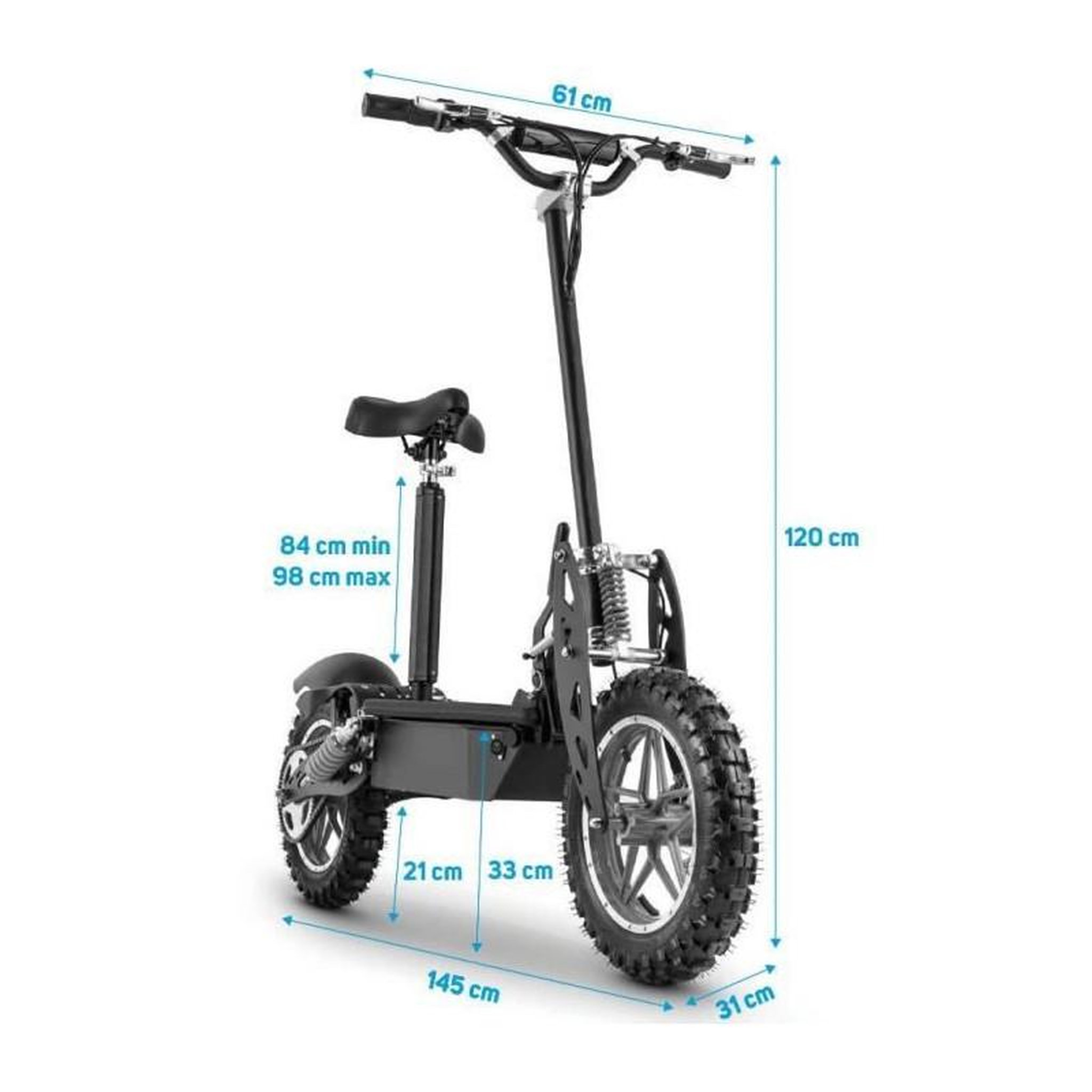 Voir la diapositive 4 : BEEPER Draisienne electrique Cross - BEEPER FX1000 - 1000W - Batterie Plomb - 36V