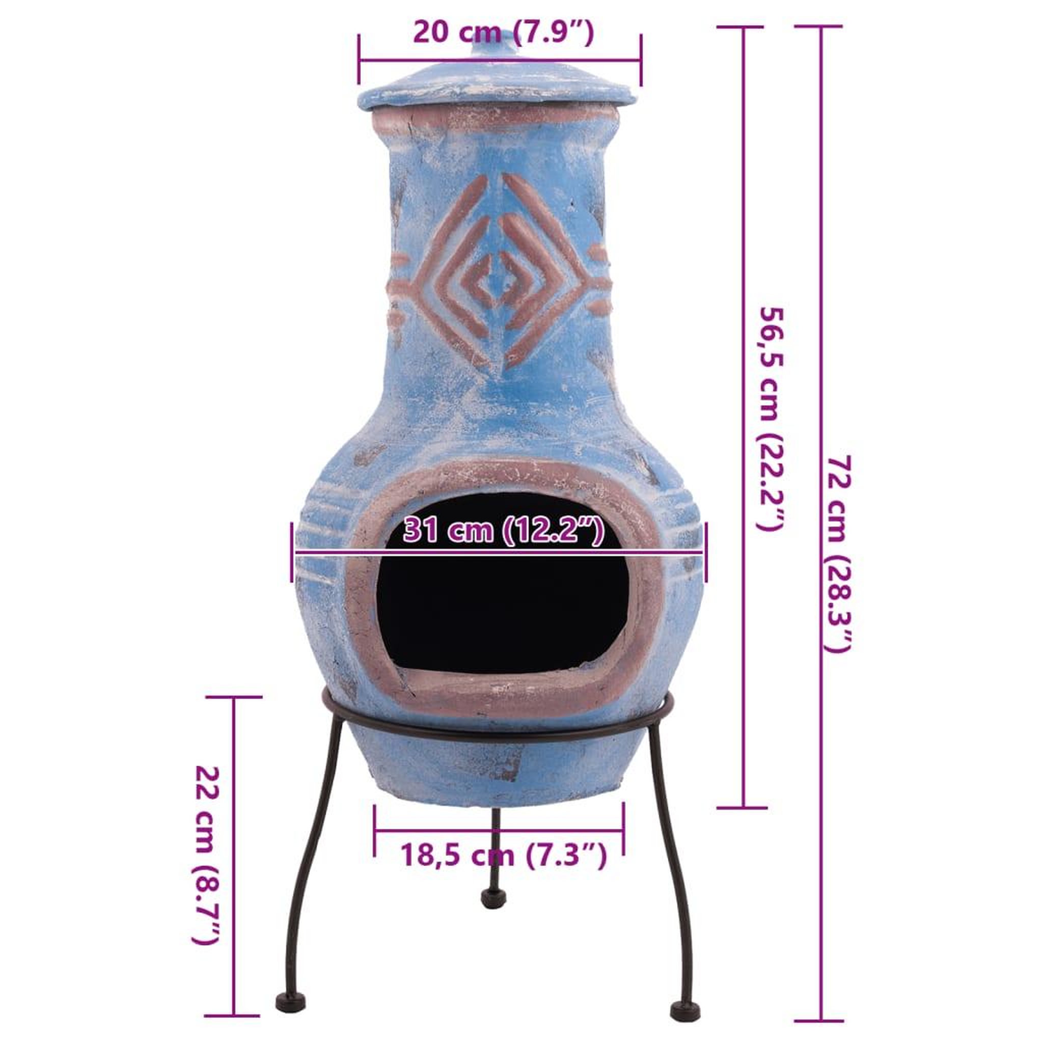 Voir la diapositive 6 : REDFIRE RedFire Cheminee Colima Argile Bleu marine/rouge 86031