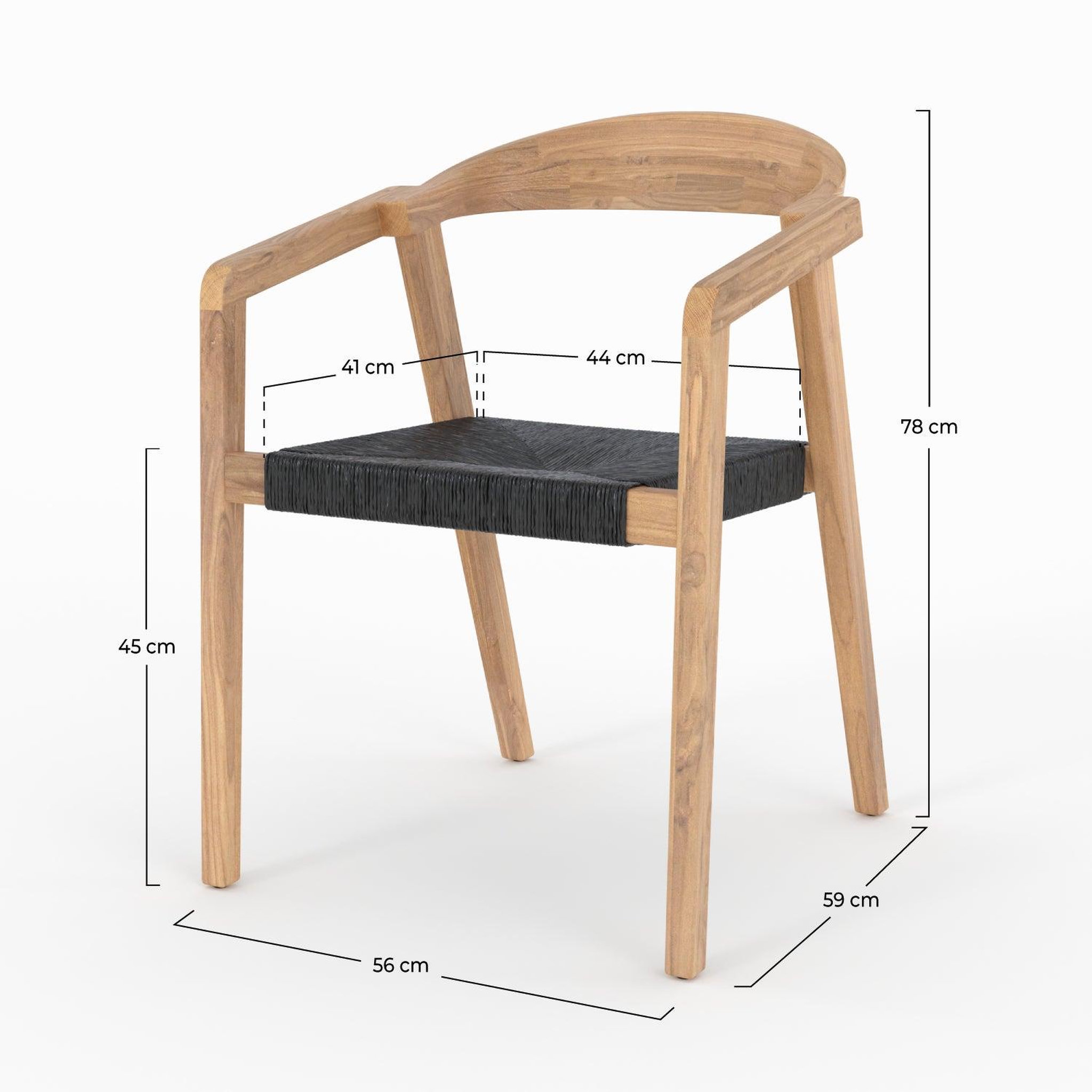 Voir la diapositive 4 : MAISON PAVANE Chaise de jardin en bois de teck recyclé et rotin synthétique-malio