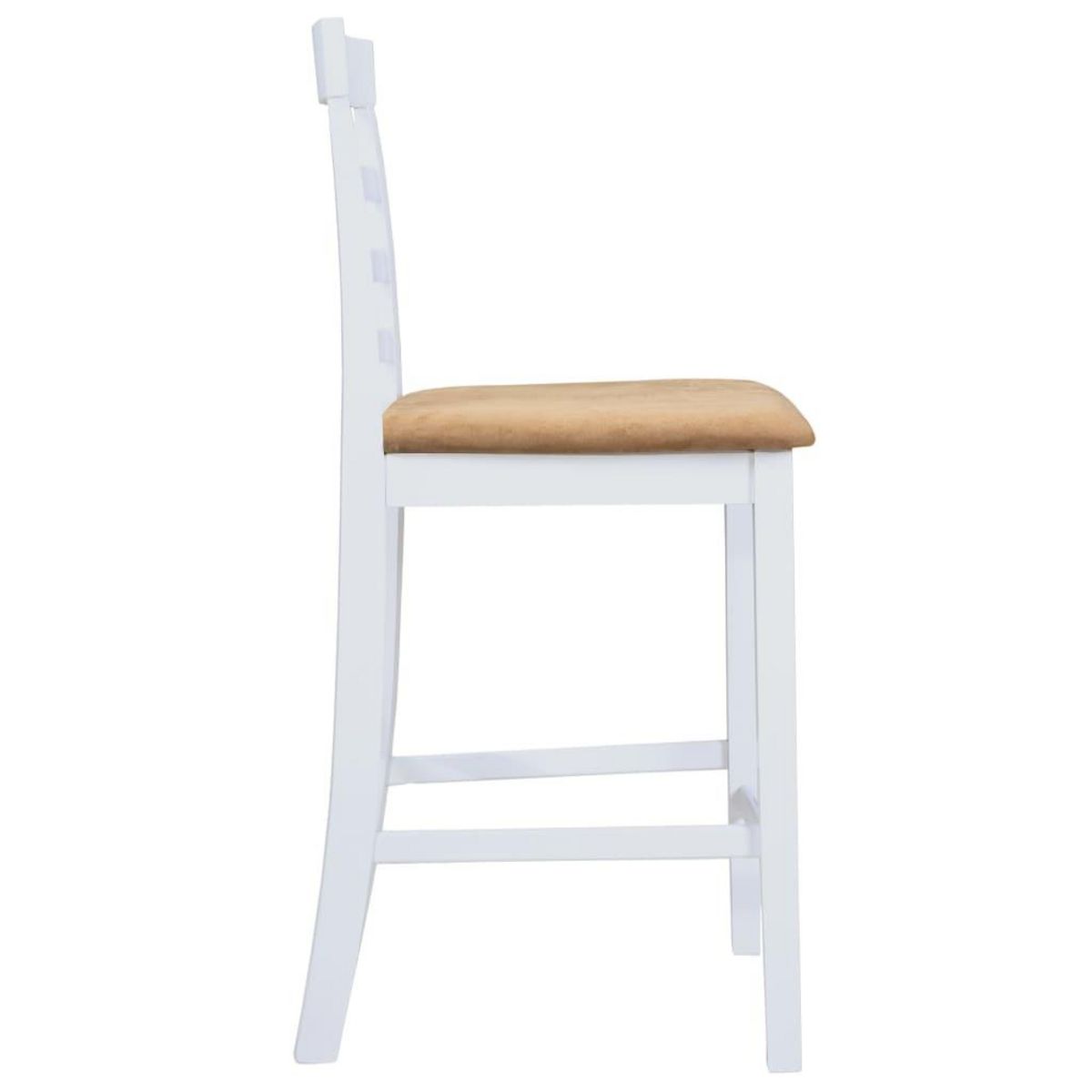 VIDAXL Set table et 4 chaises de bar en bois coloris blanc
