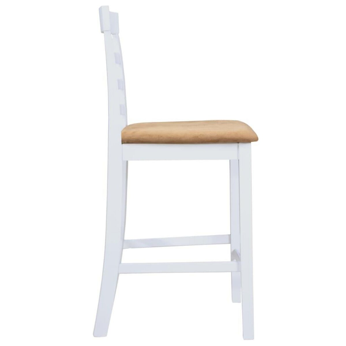 VIDAXL Set table et 4 chaises de bar en bois coloris blanc