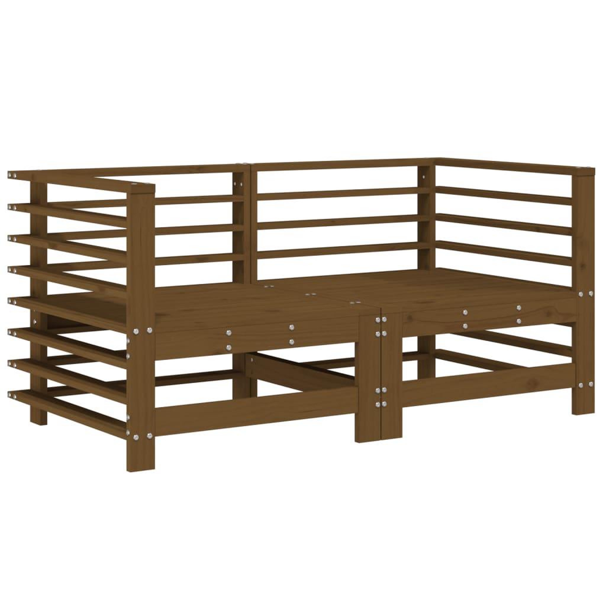 Voir la diapositive 3 : VIDAXL Canapes d'angle et coussins 2pcs marron miel bois de pin massif