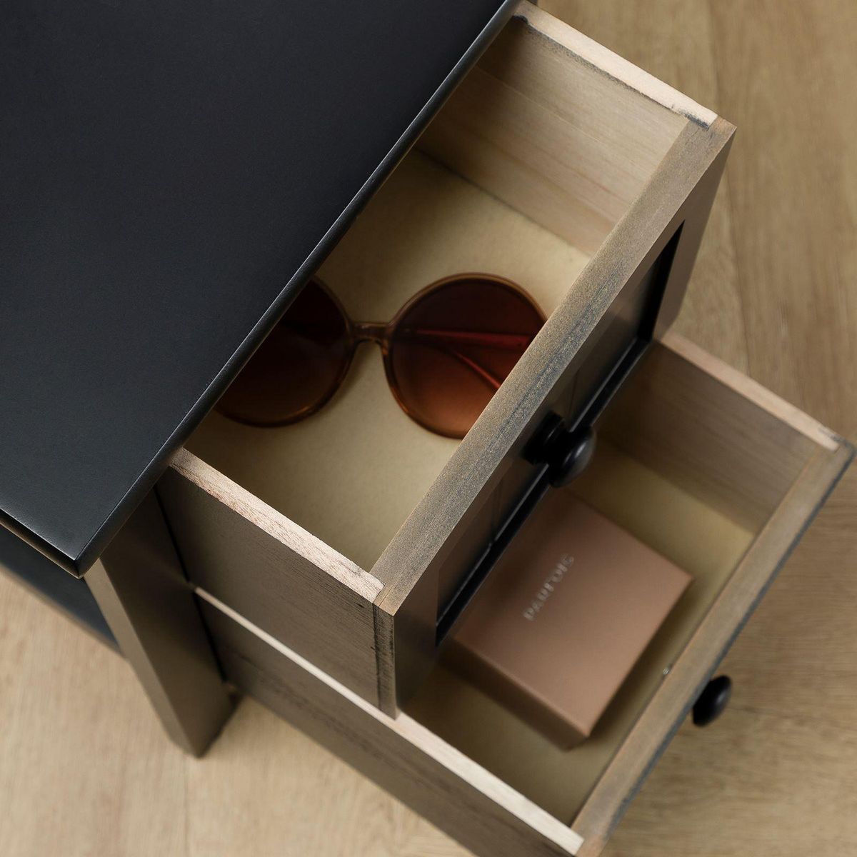 IDIMEX Table de chevet TREYA avec 2 tiroirs en bois