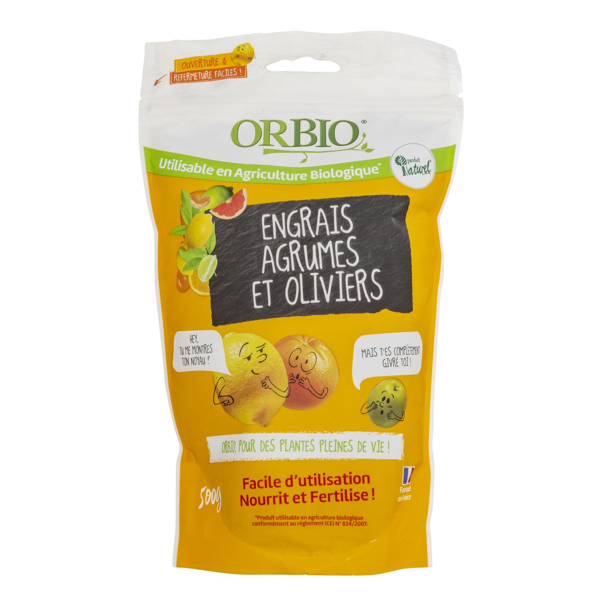 Voir la diapositive 1 : ORBIO Engrais agrumes-oliviers 500g OrBio