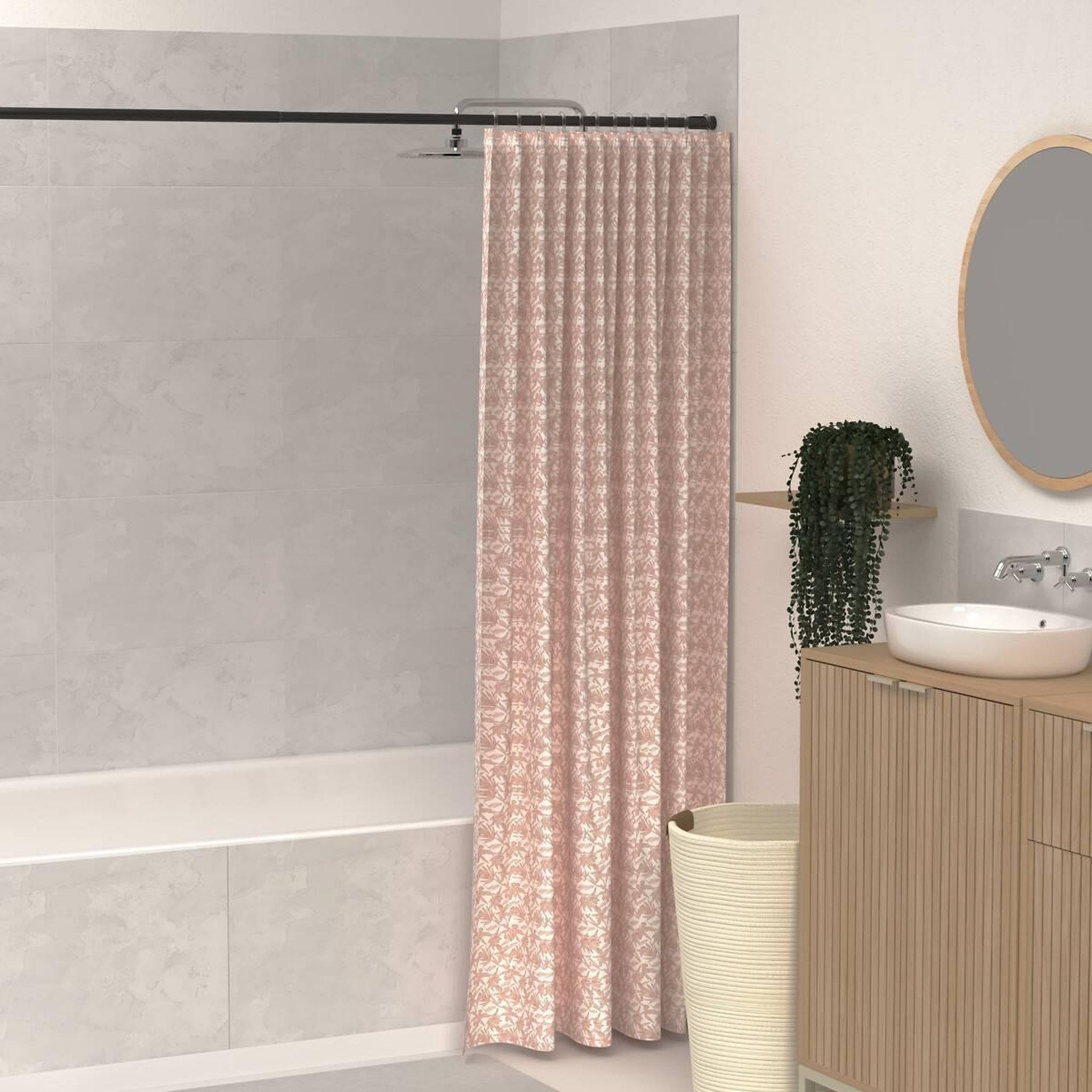 Voir la diapositive 5 : FIVE Rideau de douche imprimé  bloom  180x200cm rose