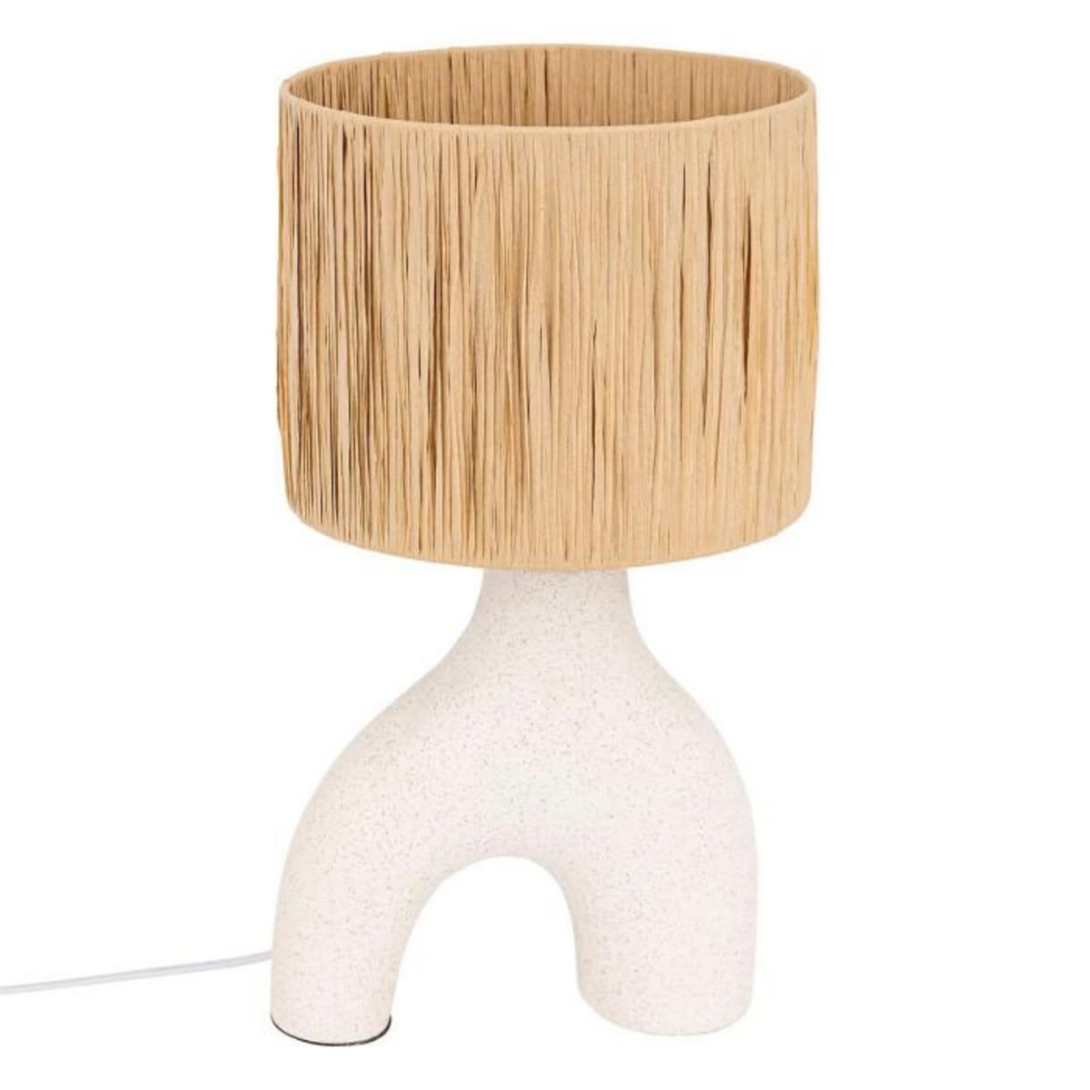 ATMOSPHERA Lampe à Poser Design  Sania  47cm Blanc & Naturel
