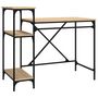 Voir la diapositive 2 : VIDAXL Bureau avec etageres chene 105x50x90cm bois d'ingenierie et fer