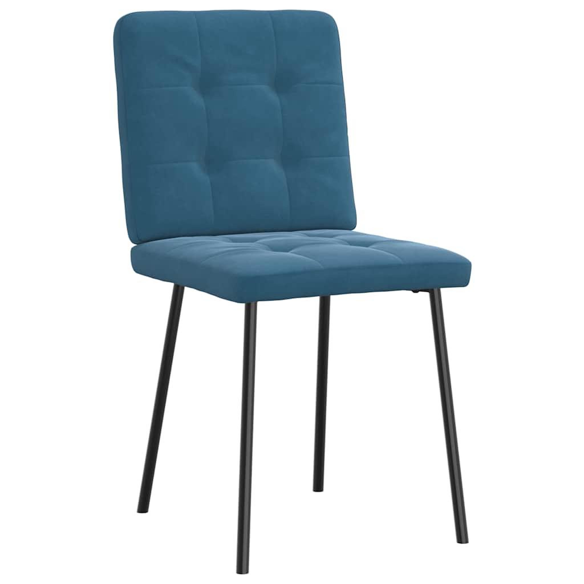 Voir la diapositive 3 : VIDAXL Chaises a manger lot de 4 Bleu Velours
