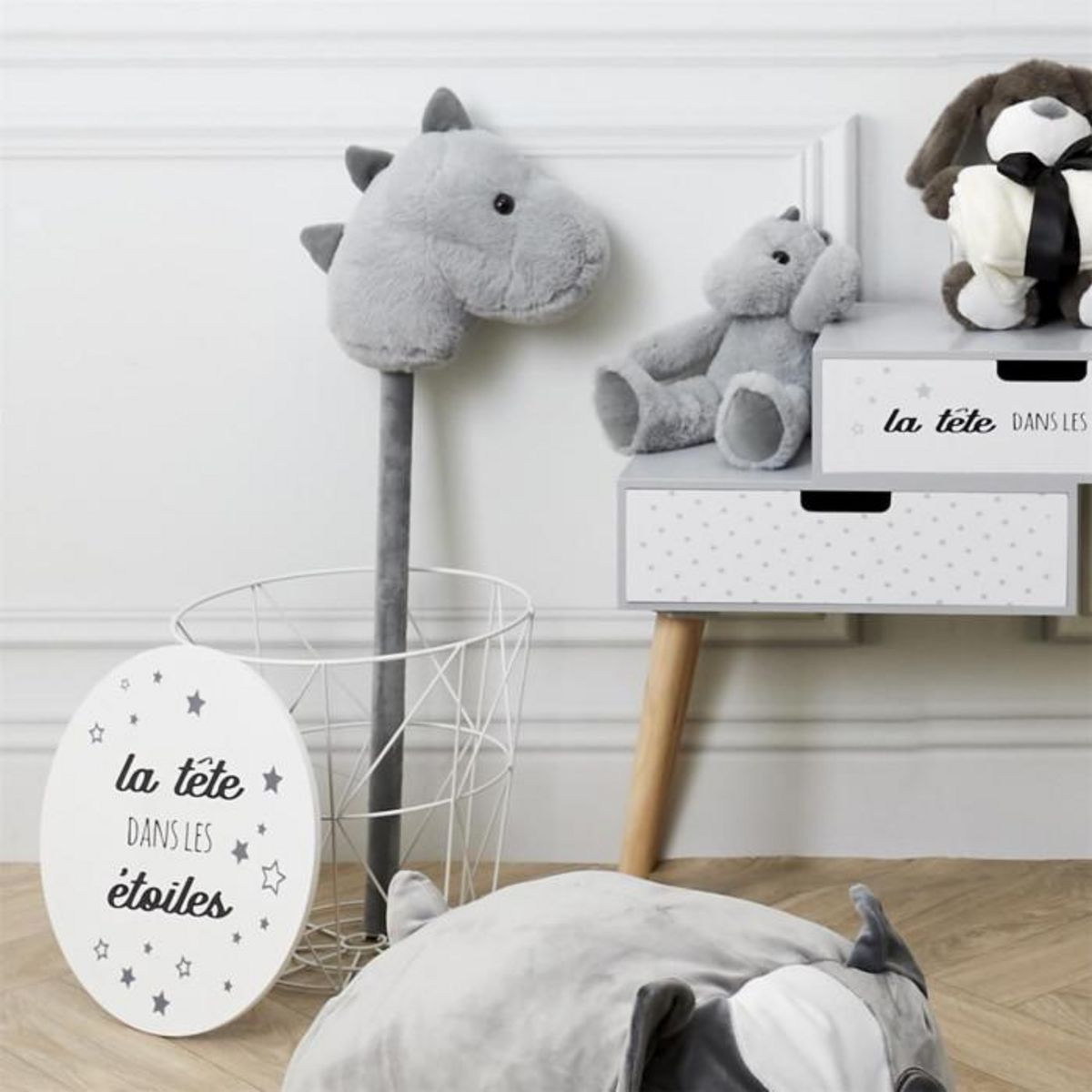 Paris Prix Bâton Sonore Enfant  Dinosaure  75cm Gris