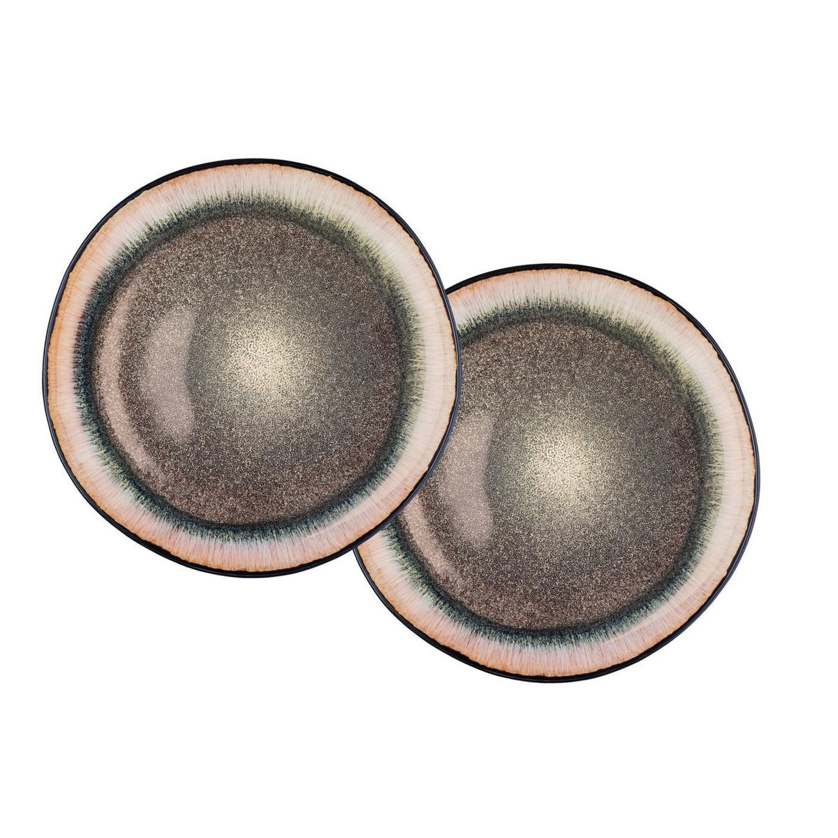 BJORN Plateau de service IRIS Ø32cm - 2 pièces - Marron sauvage